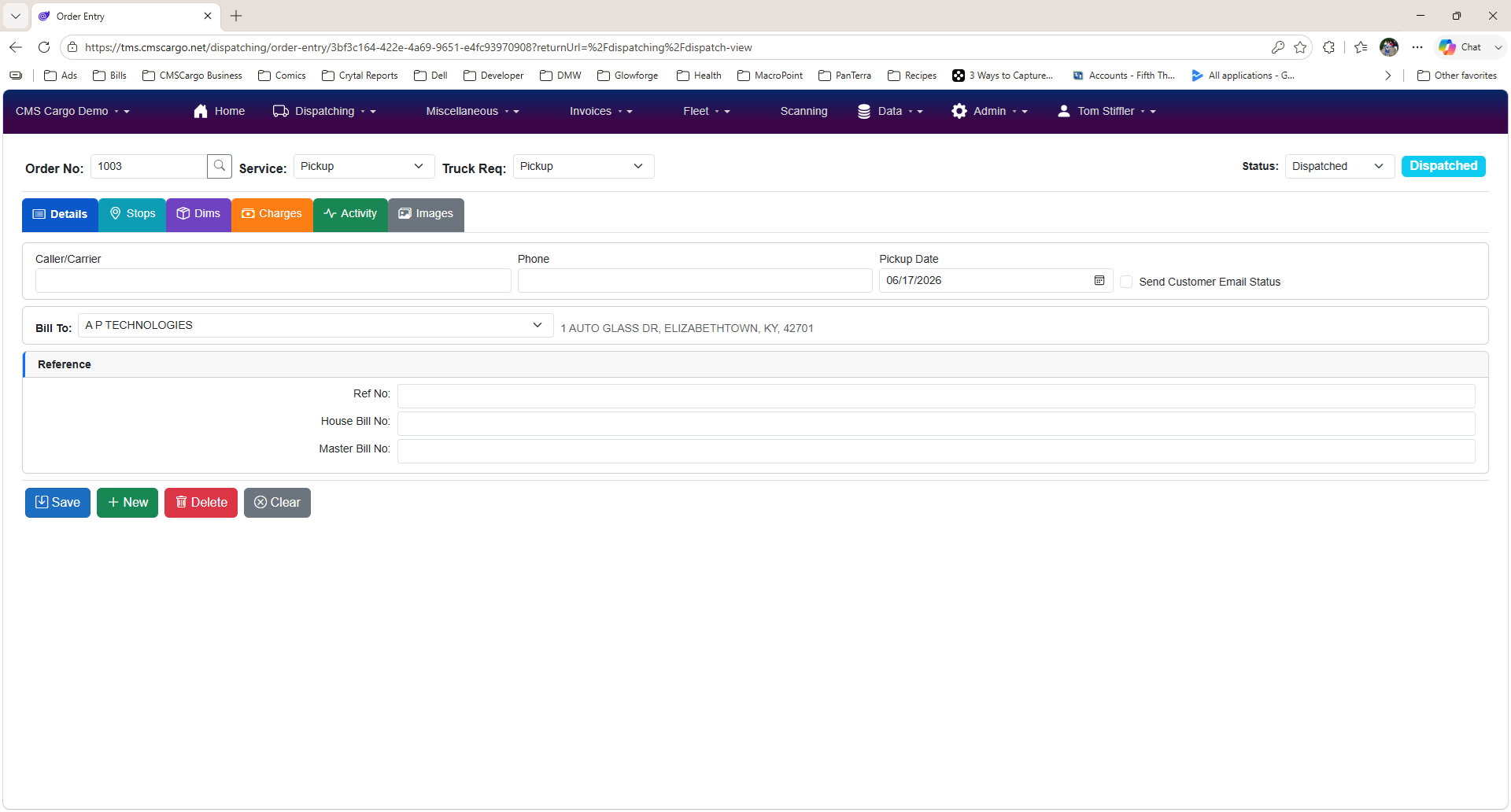 CMSCargoTMS Order Entry